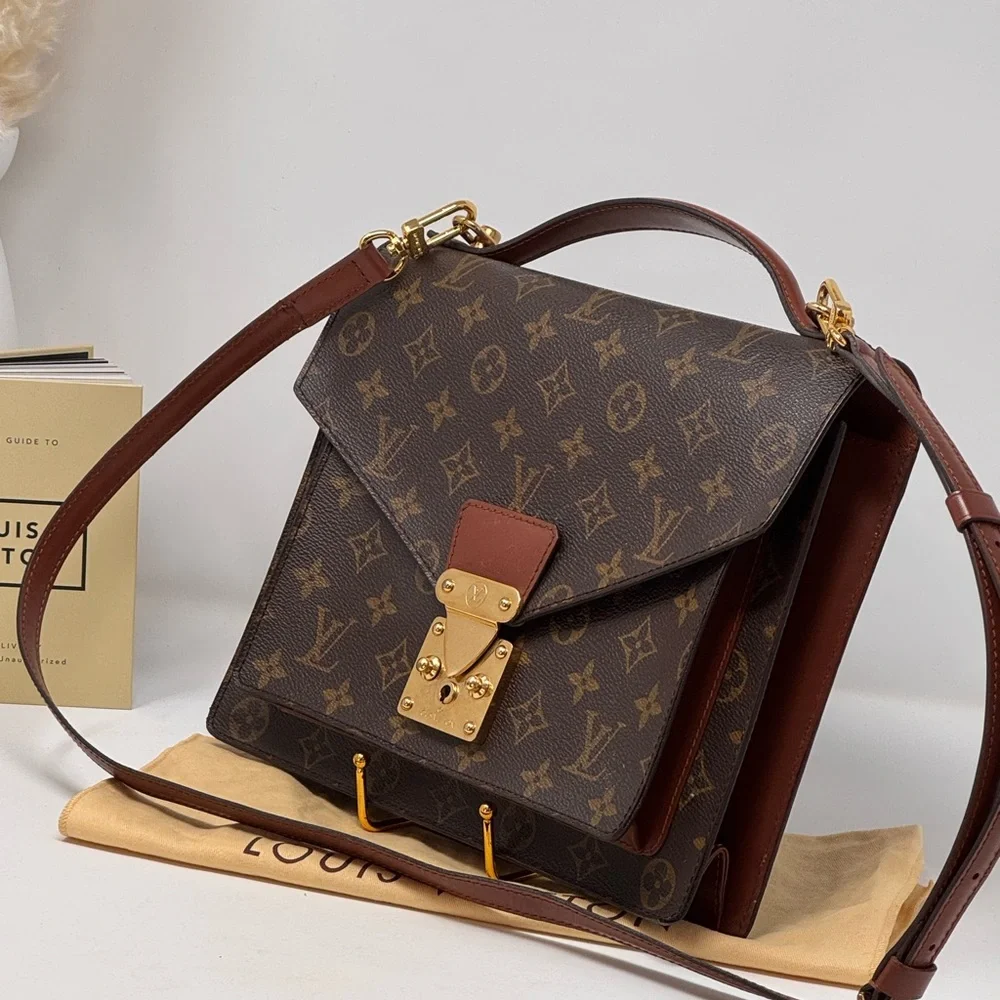 💯Authentic LOUIS VUITTON Monceau in Monogram canvas W/ Strap